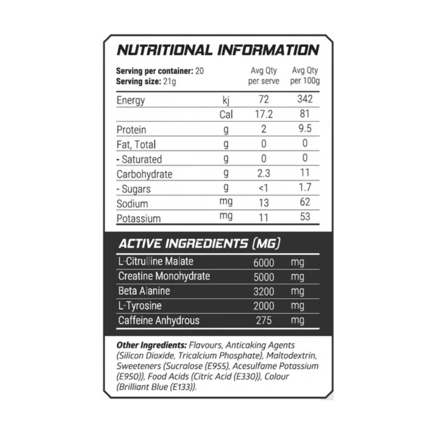 Altered Nutrition Pre Energy + Creatine