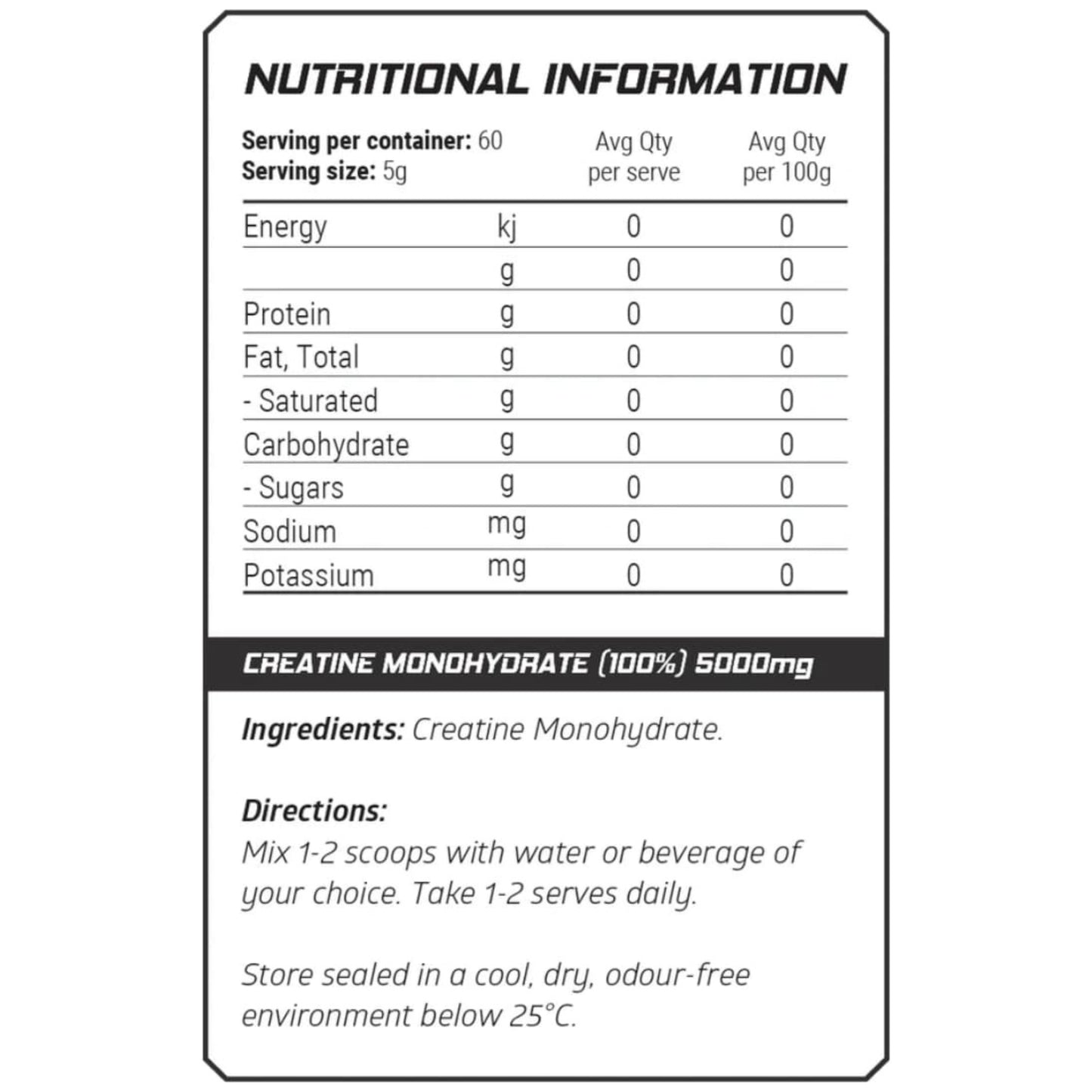 Altered Nutrition Creatine Monohydrate