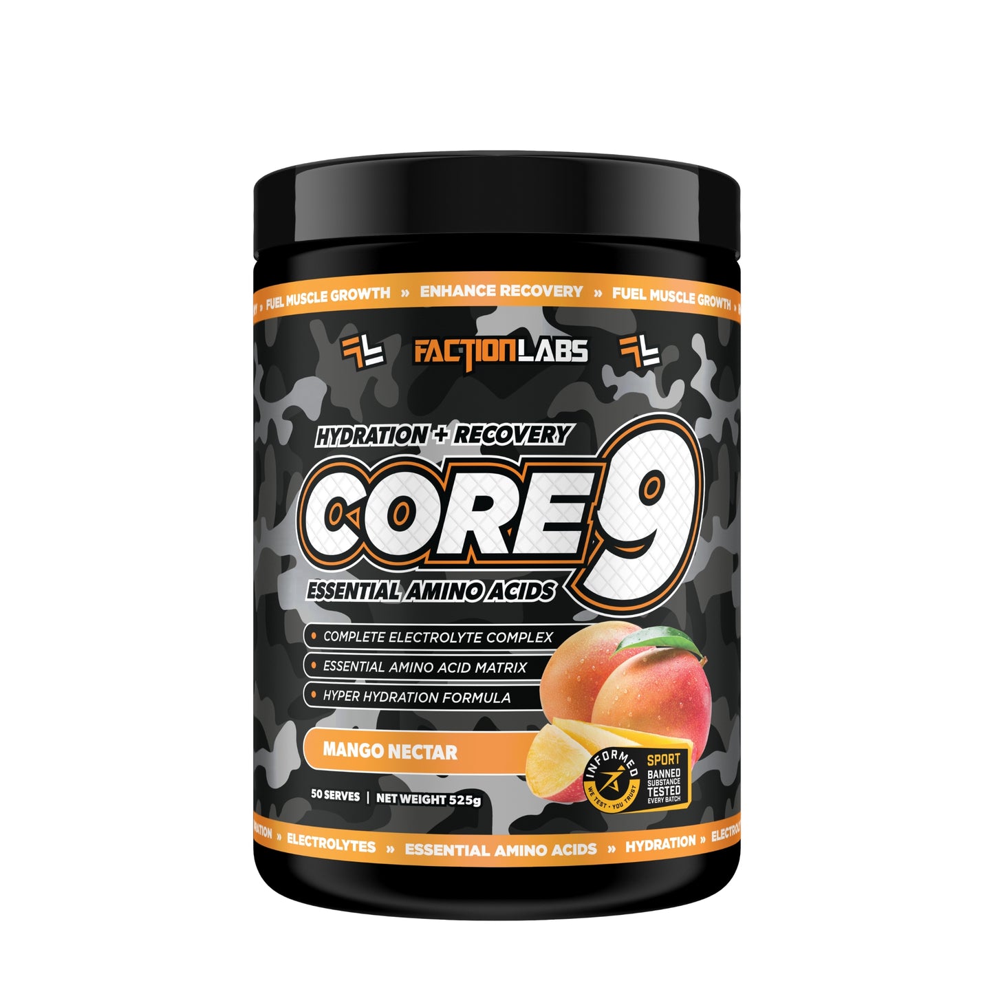 Factor Labs Core 9 supplement container on a white background