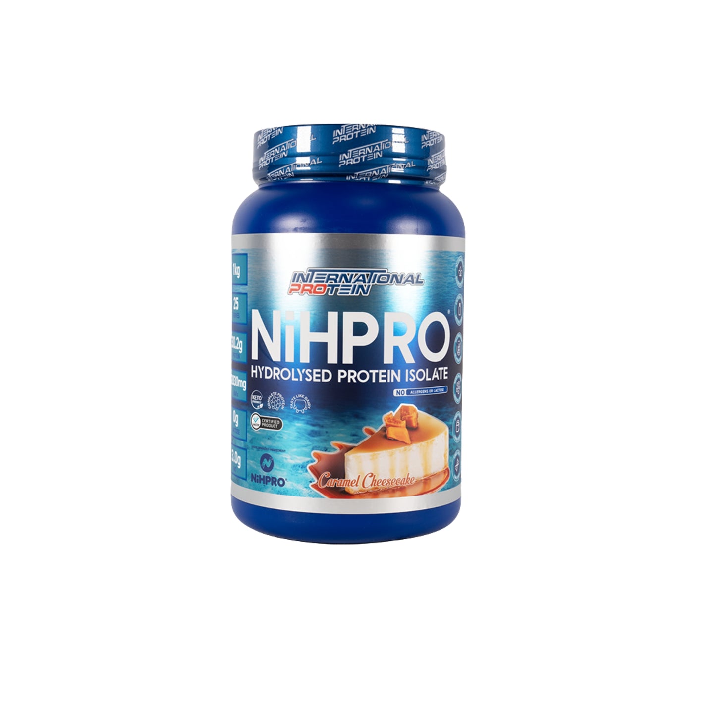International Protein Nihpro Hydrolysed Protein Isolate container on a white background