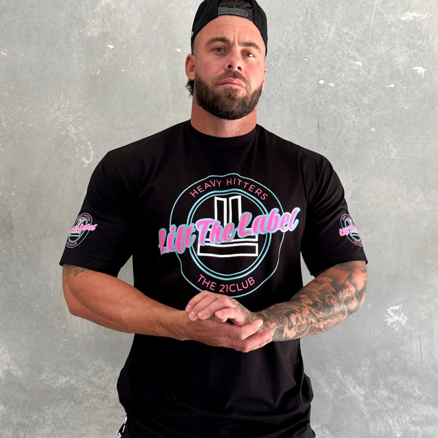 Lift The Label Varsity Tee - Black / Pink