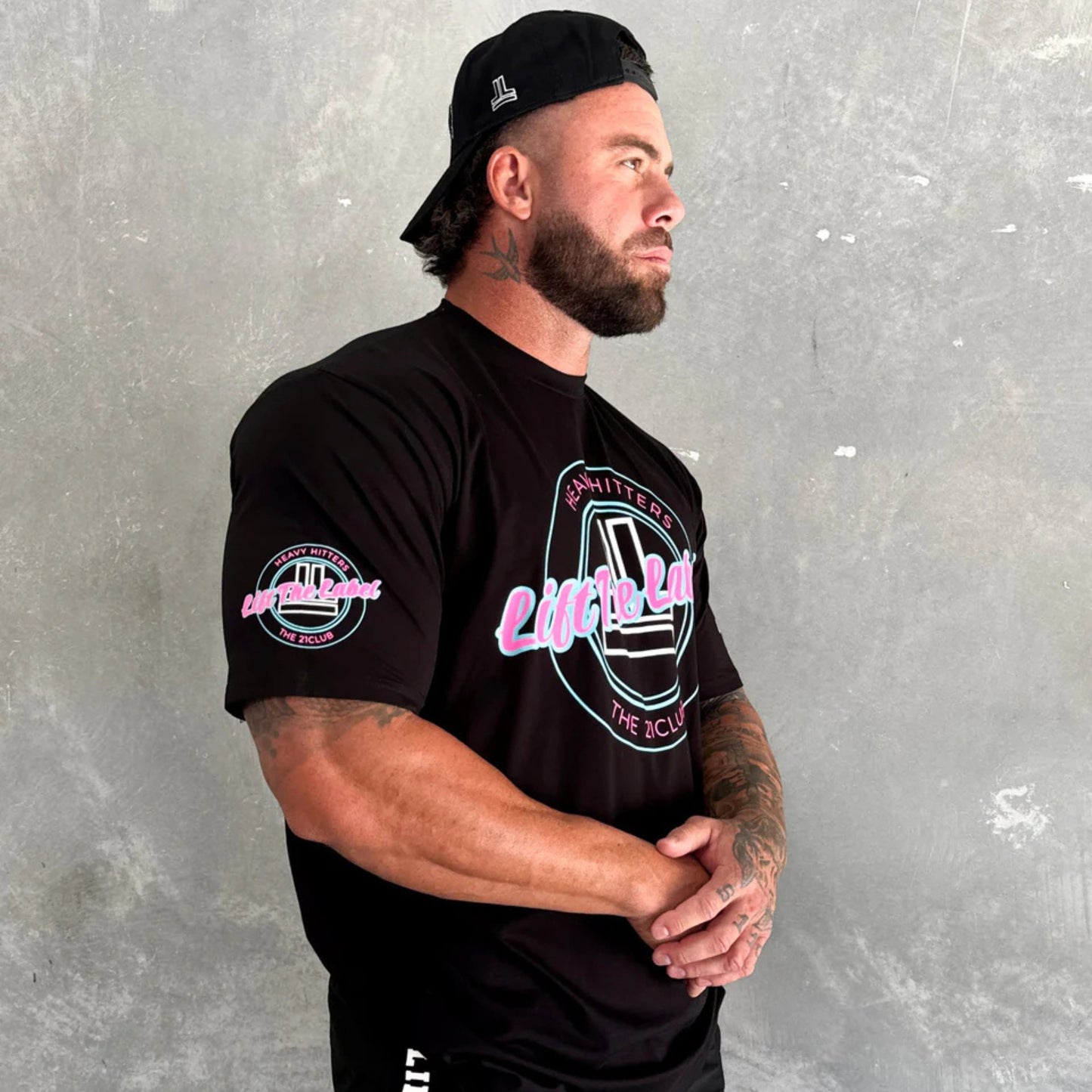 Lift The Label Varsity Tee - Black / Pink