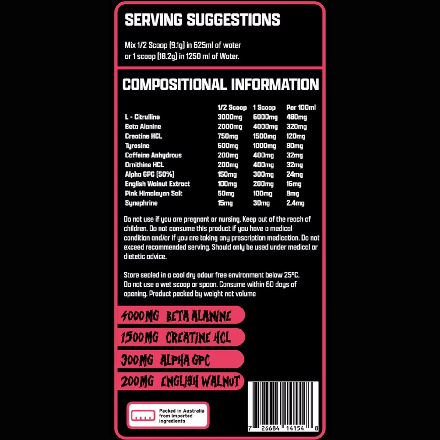 Mad Science Xtreme Pre Workout