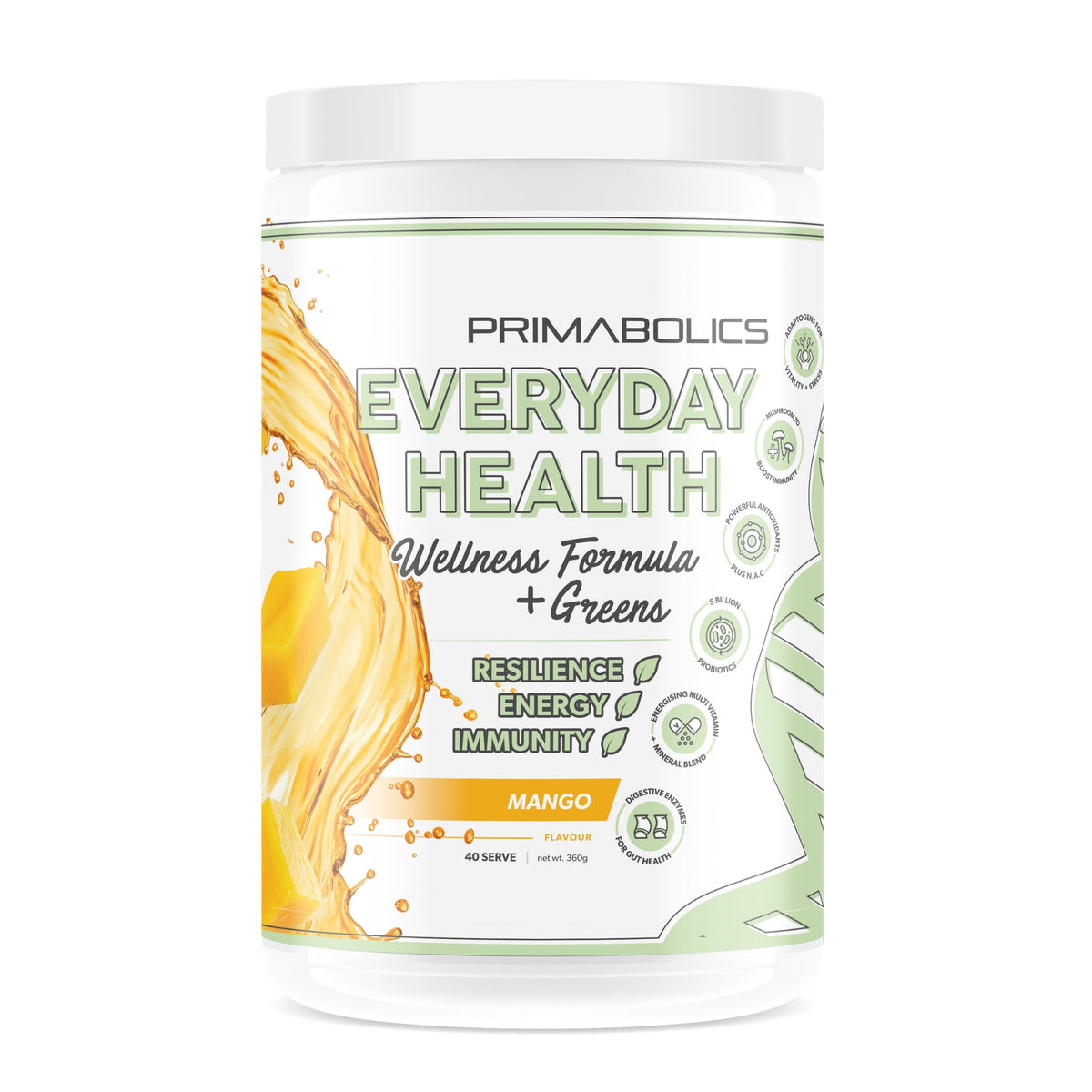 Primabolics Everyday Health supplement container on a white background