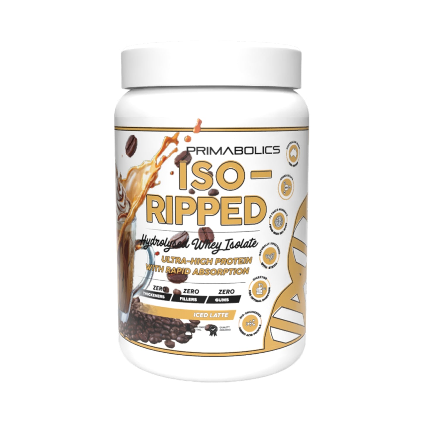 Primabolics ISO-Ripped protein supplement container on a white background