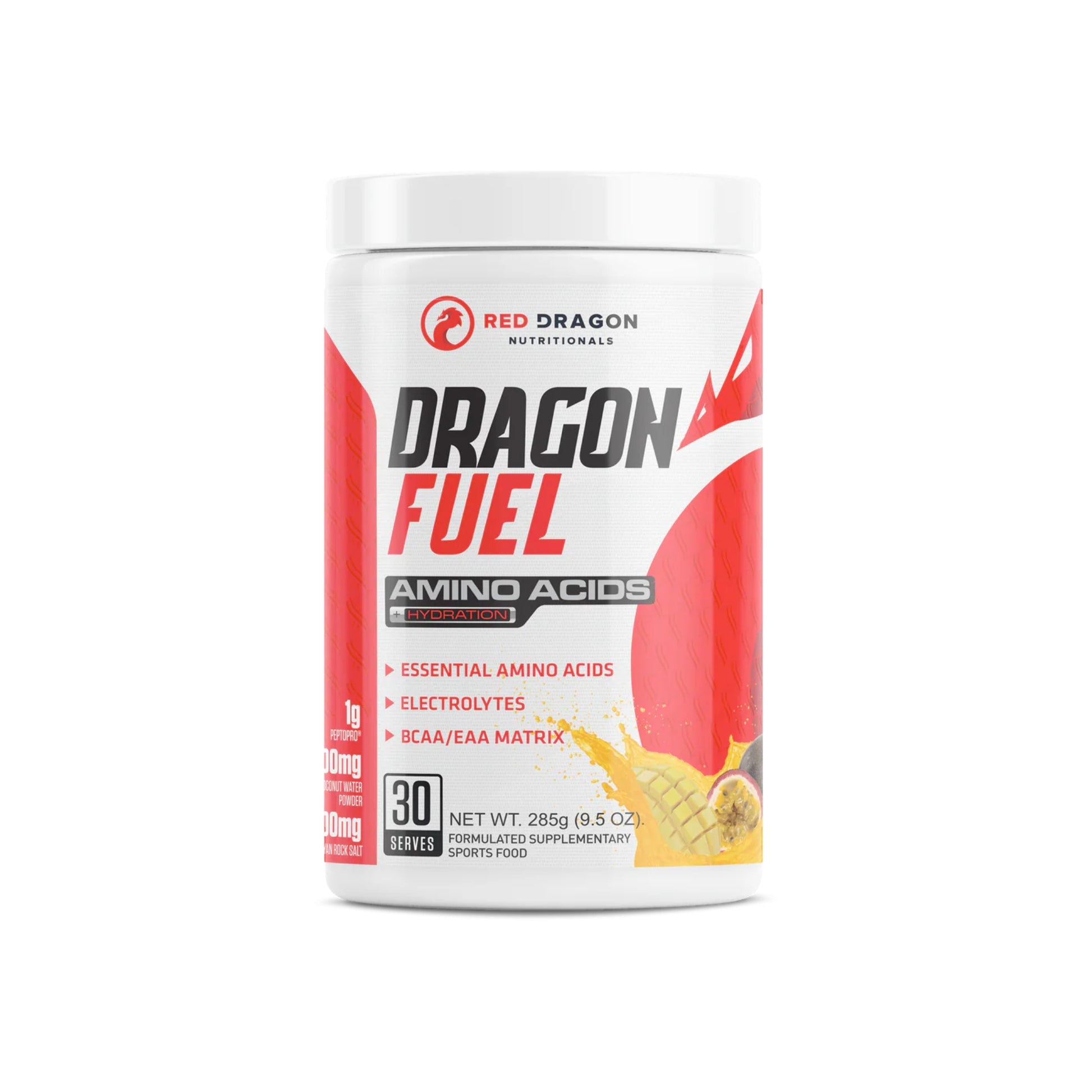 Dragon Fuel Amino Acids supplement container on a white background
