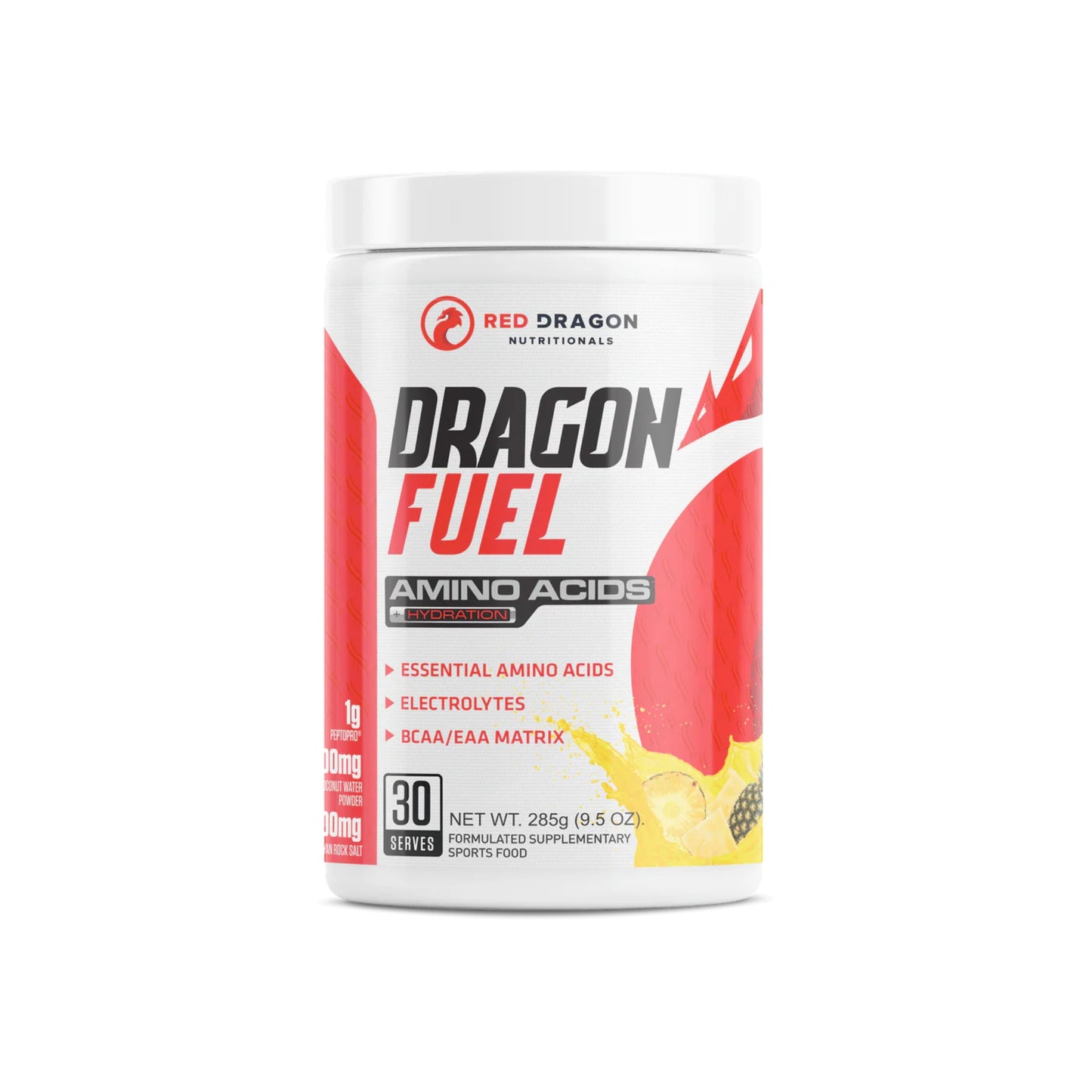 Dragon Fuel Amino Acids supplement container on a white background