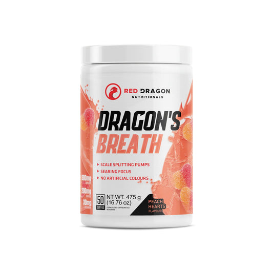 Container of Red Dragon Nutritionals Dragon's Breath supplement on a white background