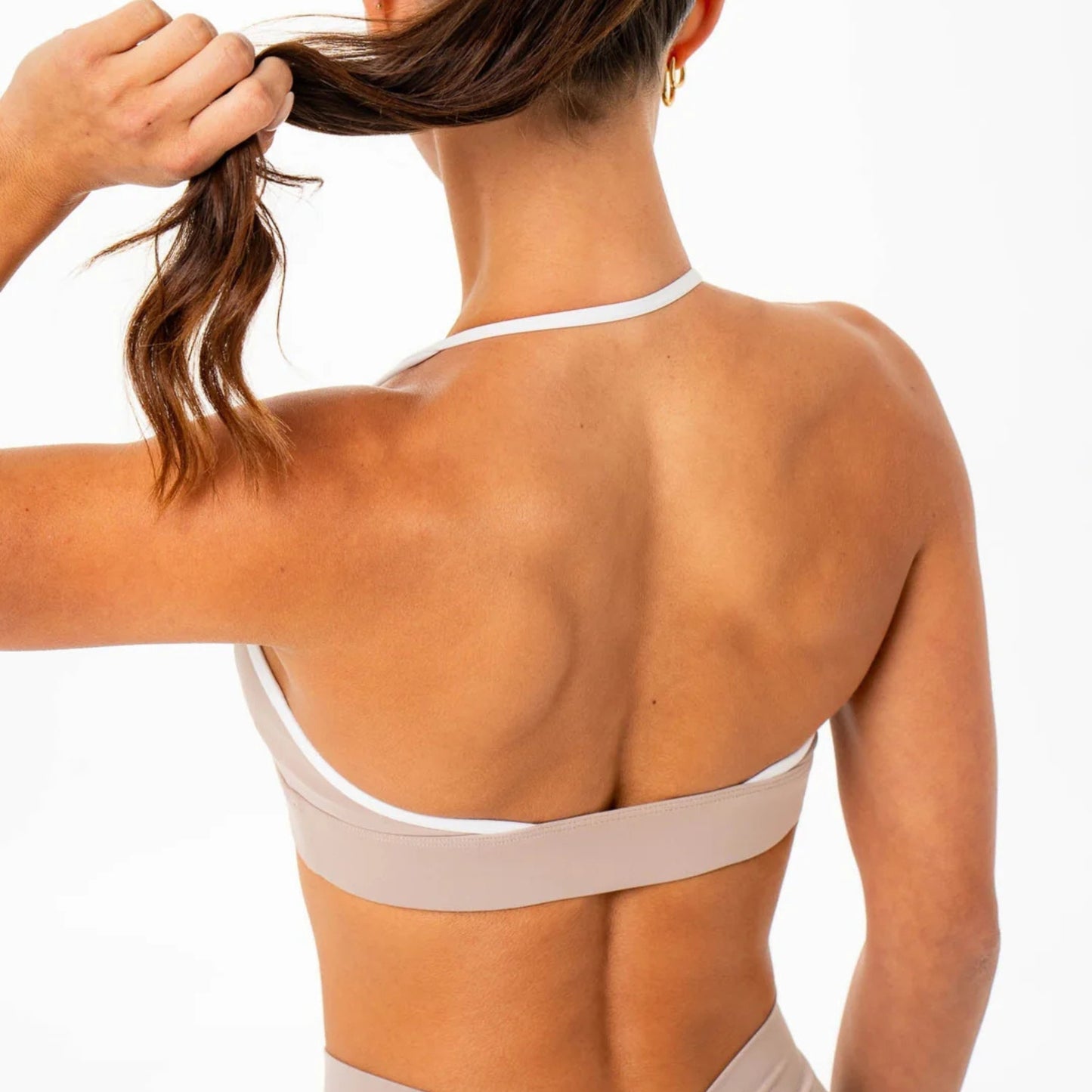 Ryderwear NKD Contrast Halter Bra - Almond