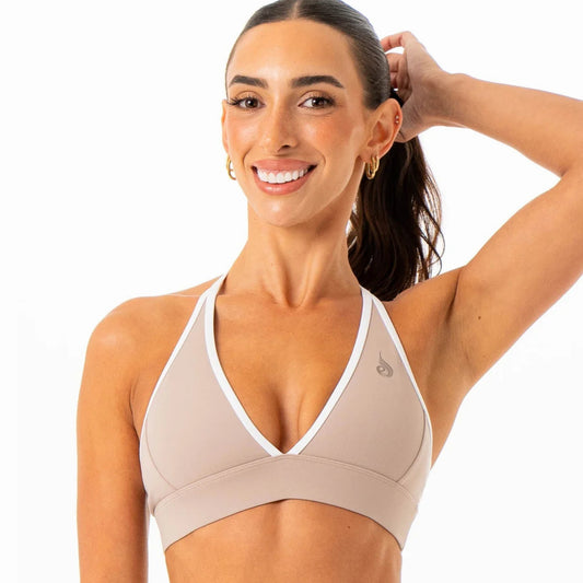 Ryderwear NKD Contrast Halter Bra - Almond