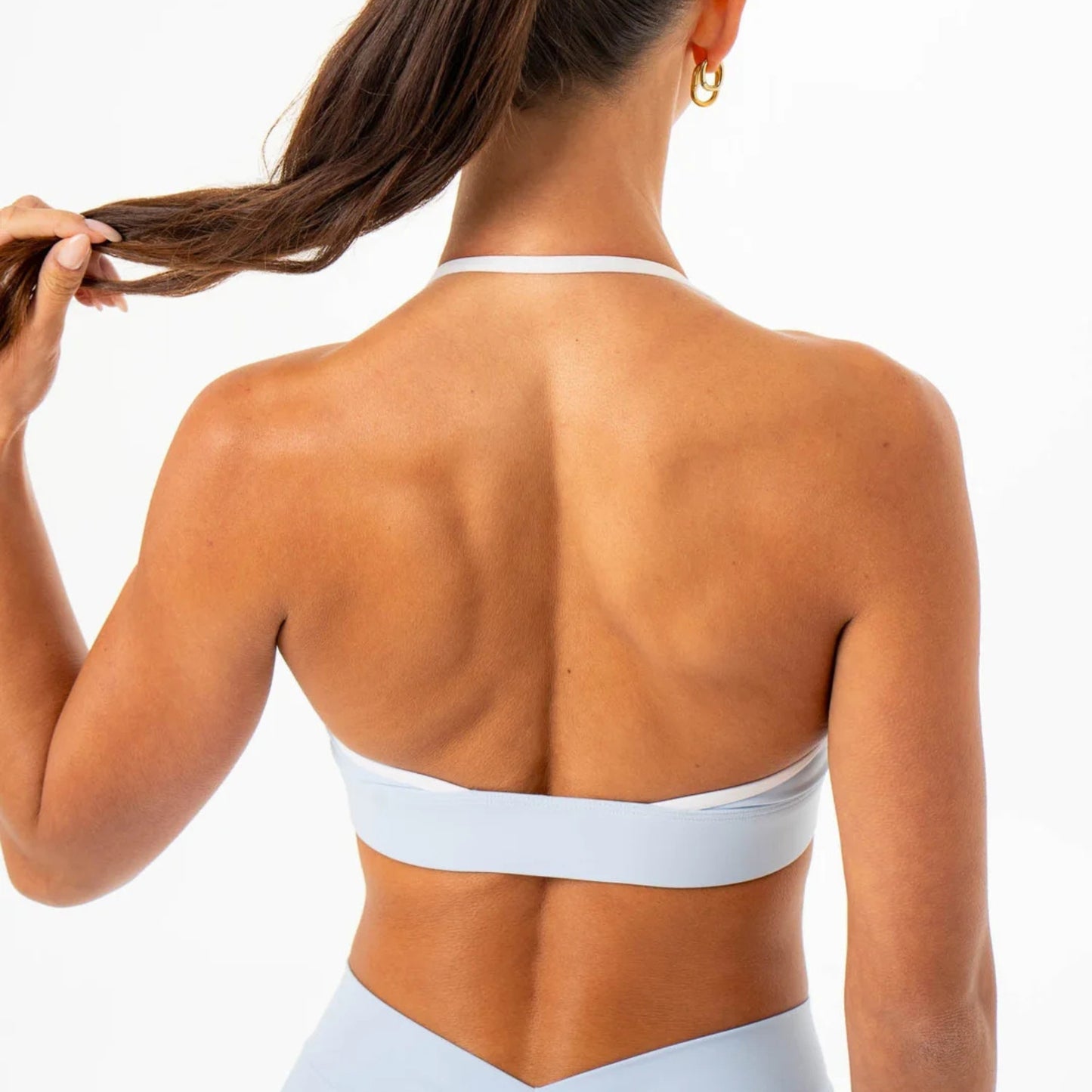 Ryderwear NKD Contrast Halter Bra - Sky Blue