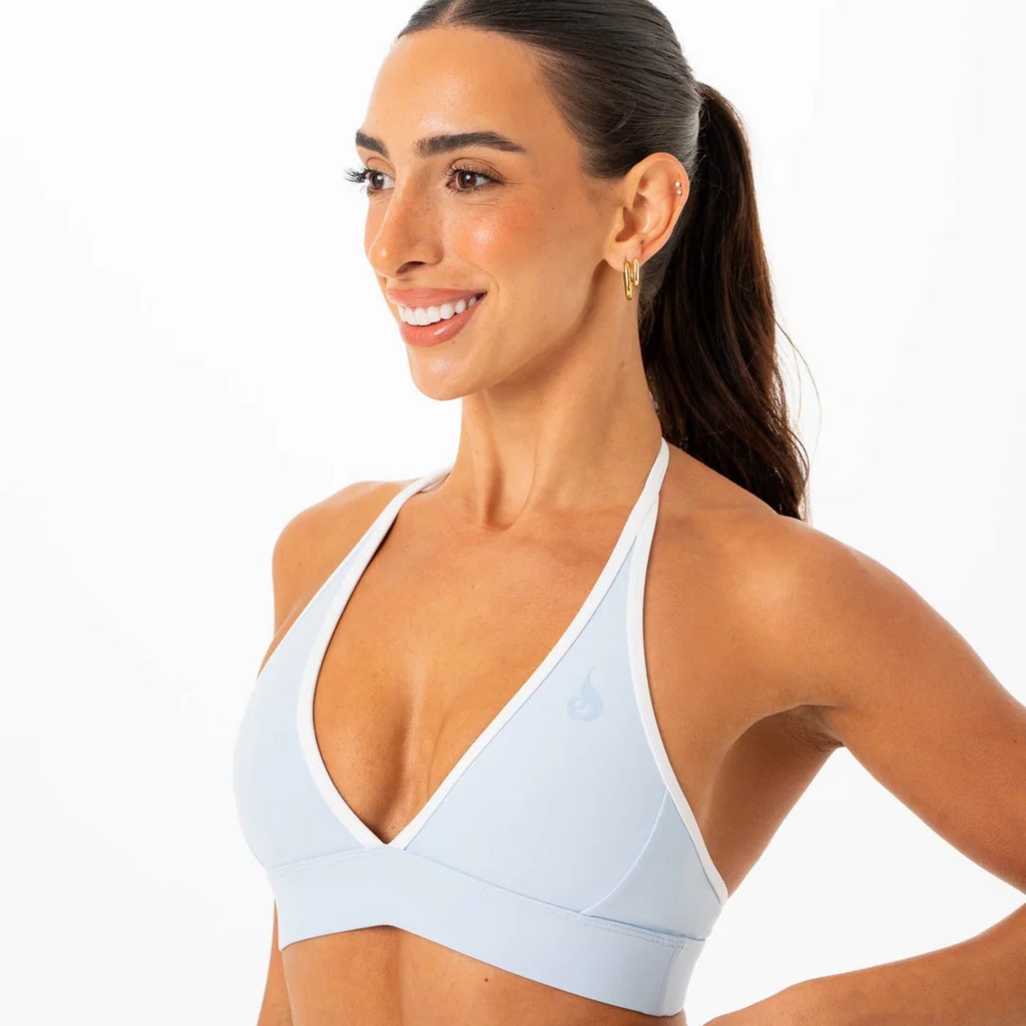 Ryderwear NKD Contrast Halter Bra - Sky Blue