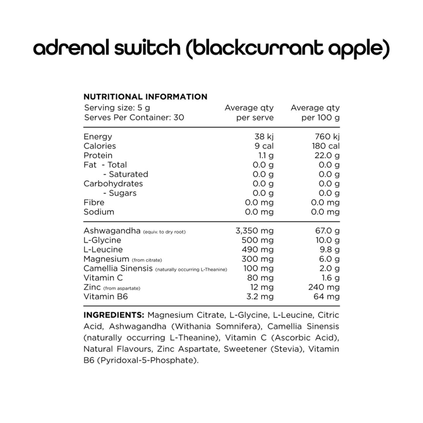 Switch Nutrition Adrenal Switch