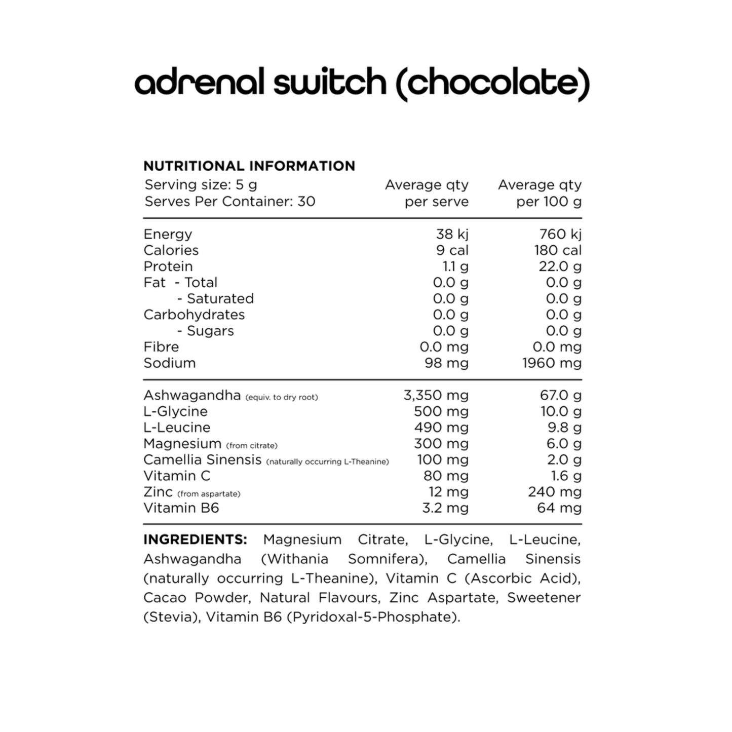 Switch Nutrition Adrenal Switch