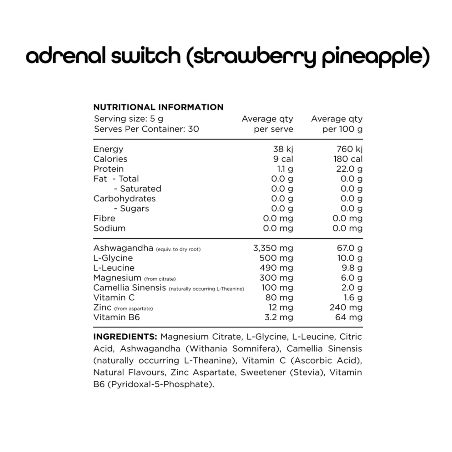 Switch Nutrition Adrenal Switch