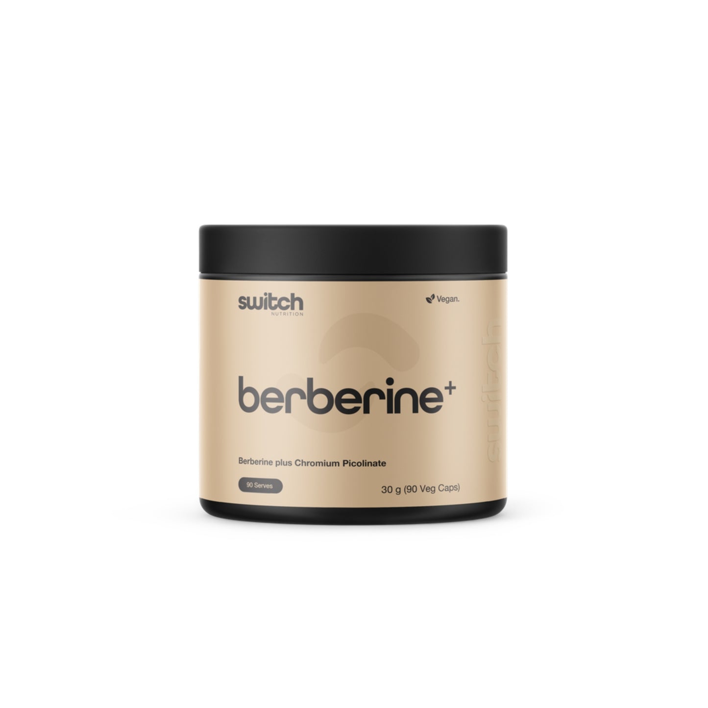Container of switch berberine supplement on a white background