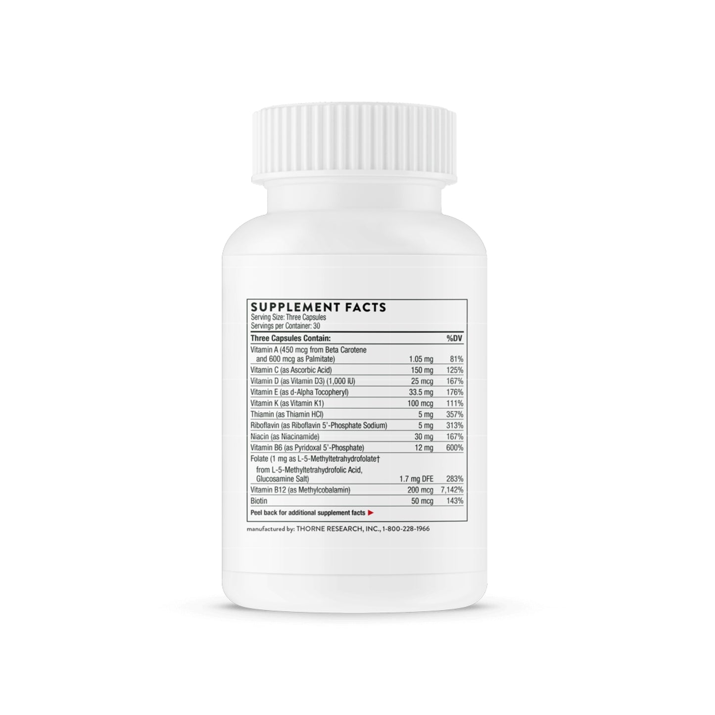 Supplement bottle with label on a white background