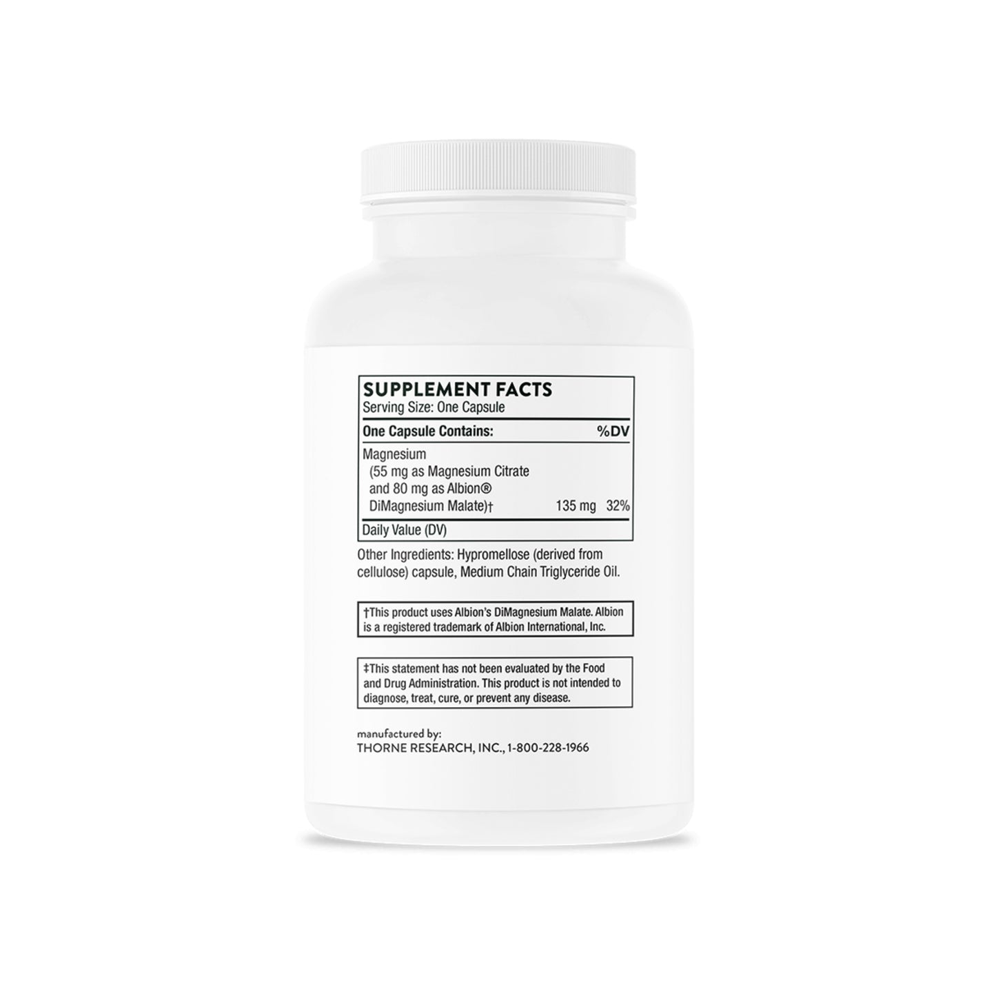 Supplement bottle with label on a white background